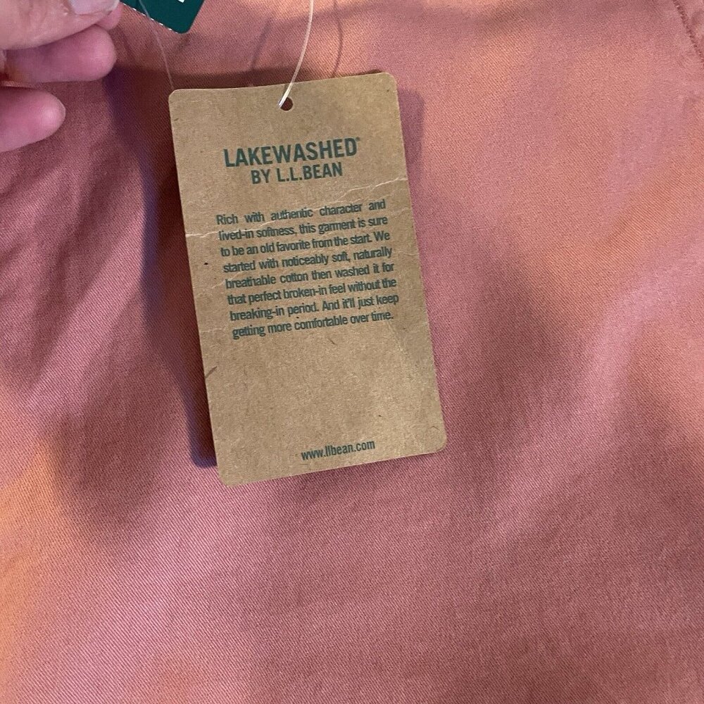 LL Bean Shorts Mens 40 Pink Lakewashed Chino Cotton Blend Comfort Golf Casual - Picture 4 of 9